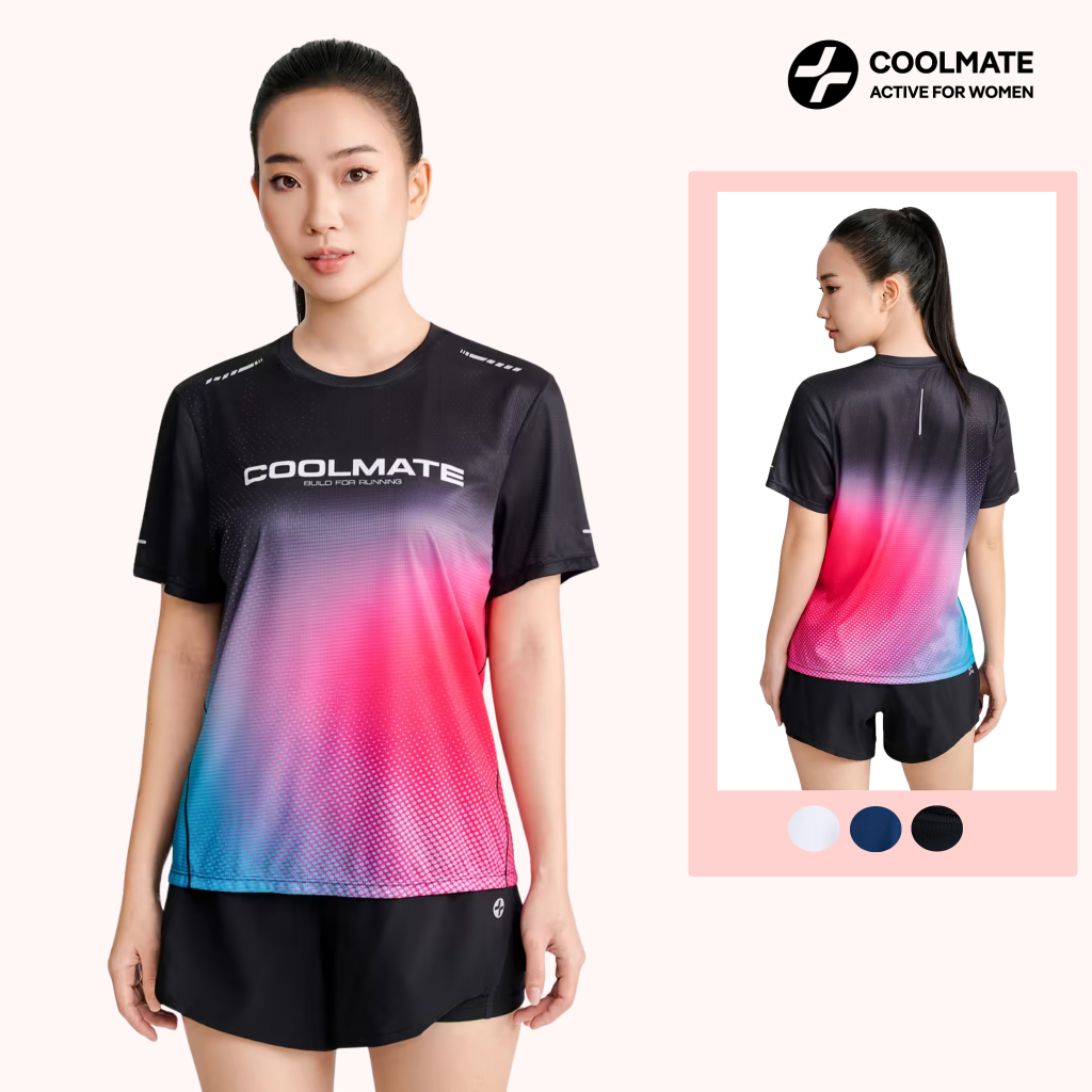 [MUA 2 GIẢM 10%] Áo thun chạy bộ nữ in logo Coolmate thoáng khí co giãn - Coolmate Active For Women