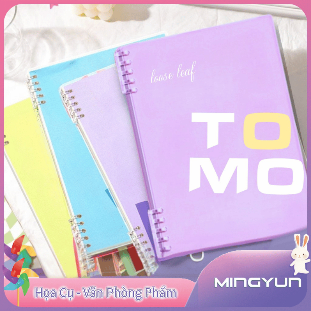 Sổ Còng Ghi Chép A5/B5 120 Trang Future/Pros/Tomo/Comin, Vở Ghi Chép Bìa Nhựa 2 Lớp Thay Được Giấy