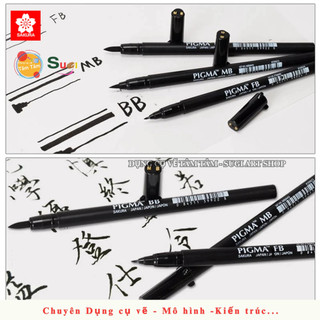 Bút đầu cọ Sakura Pigma Brush, Pigma Sakura Nhật Fine line / Medium line / Bold line