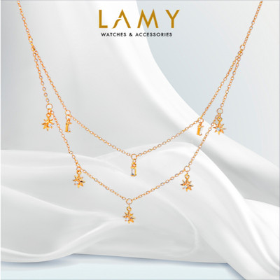 Dây chuyền nữ LAMY Double Layer Star Pendant Necklace Rose Gold 6416