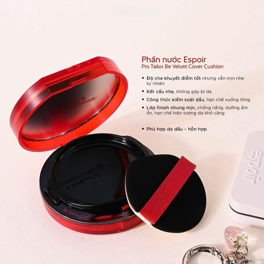 CUSHION ESPOIR đỏ tặng kèm má hồng