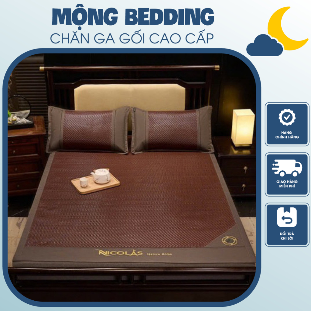 Chiếu Điều Hòa Mây Ngải Cứu Nicolas Cao Cấp – Mát Lạnh, Thoáng Khí, Êm Ái, Nằm Siêu Thoải Mái
