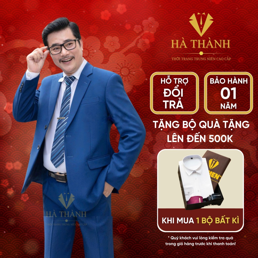 [TẶNG 5 MÓN QUÀ] Bộ Vest Nam Trung Niên Chất Vải Tuýt Si Nhập Khẩu Ấn Độ Kèm 5 Quà Tặng