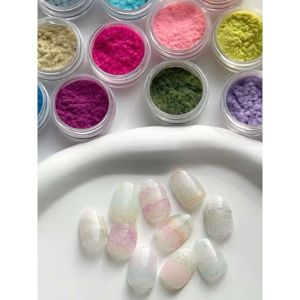 [ Aurora Nail Accessories ]🌼[Tiện Lợi]Khay 12 Ô Bột Nhung Trang Trí Nail. A002