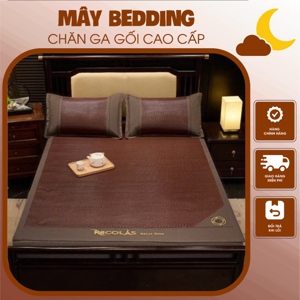 Chiếu Điều Hòa Mây Ngải Cứu Nicolas Cao Cấp – Mát Lạnh, Thoáng Khí, Êm Ái, Nằm Siêu Thoải Mái
