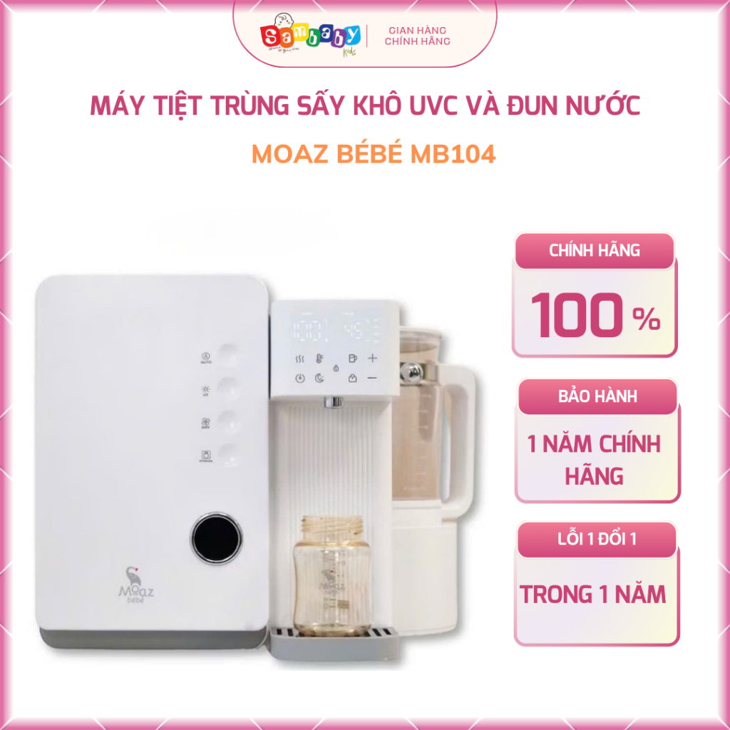 Máy tiệt trùng sấy khô UVC và đun nước thông minh Moaz BéBé MB104