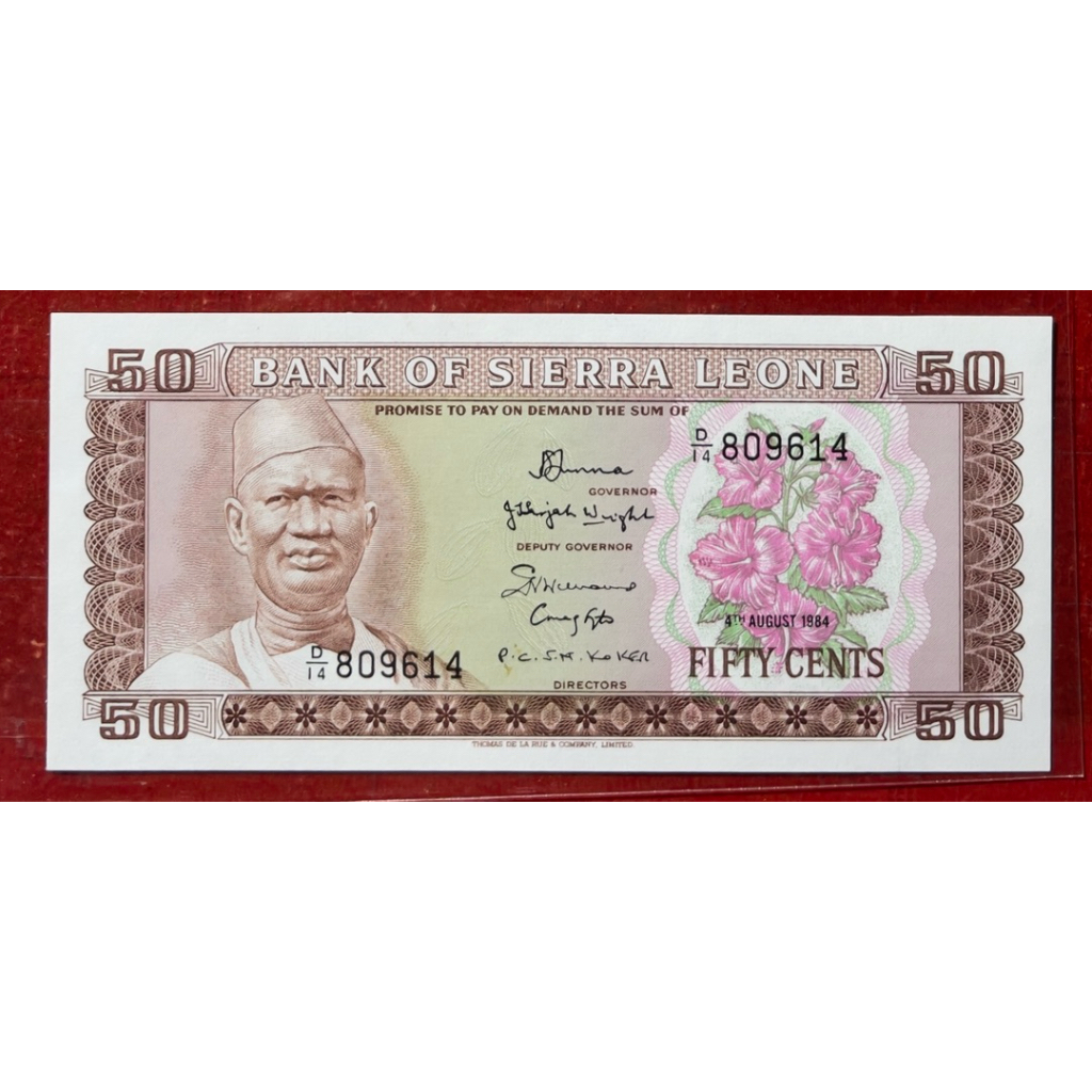 Sưu tầm Châu Phi : 50 Cent Sierra Leone 1984 UNC