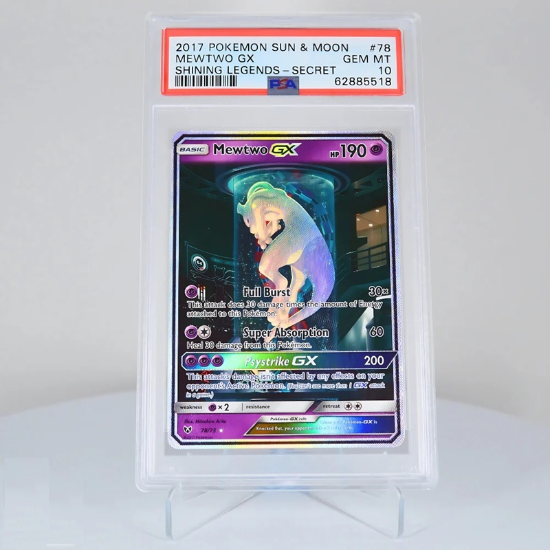 Thẻ PSA 10 2017 POKEMON SUN v MOON 78/73 MEWTWO GX SHINING LEGENDS SECRET GEM MT English d84 4b