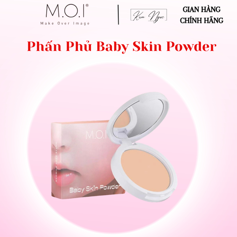 Phấn phủ Baby Skin Powder MOI Hồ Ngọc Hà kiềm dầu kháng nước nâng tone tự nhiên độ che phủ tốt kimng