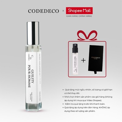 Tinh dầu thơm nam CODEDECO Guility Pour Homme 10ml dạng xịt - Mạnh mẽ, Nam tính, Trưởng thành