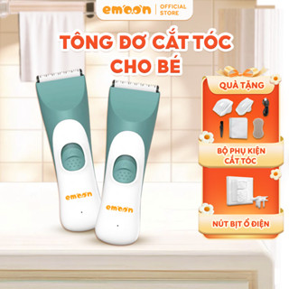 Tông đơ cắt tóc cho bé EMOON đầu lưỡi bo tròn an toàn, chạy êm,sạc pin tách rời,có khả năng chống nước