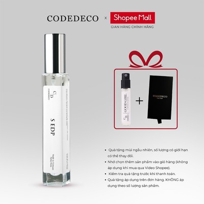 Tinh dầu thơm nữ CODEDECO S EDP 10ml dạng xịt - Cuốn hút, Hấp dẫn, Cá tính
