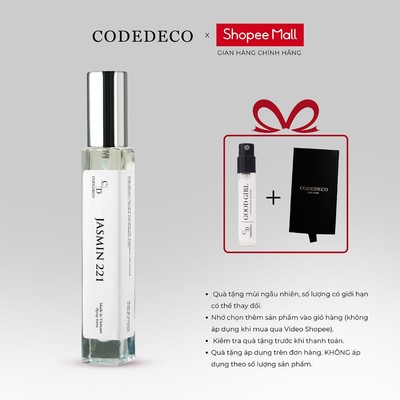 Tinh dầu thơm nữ CODEDECO Jasmin 221 10ml dạng xịt - Thanh lịch, Nhẹ nhàng, Sang trọng