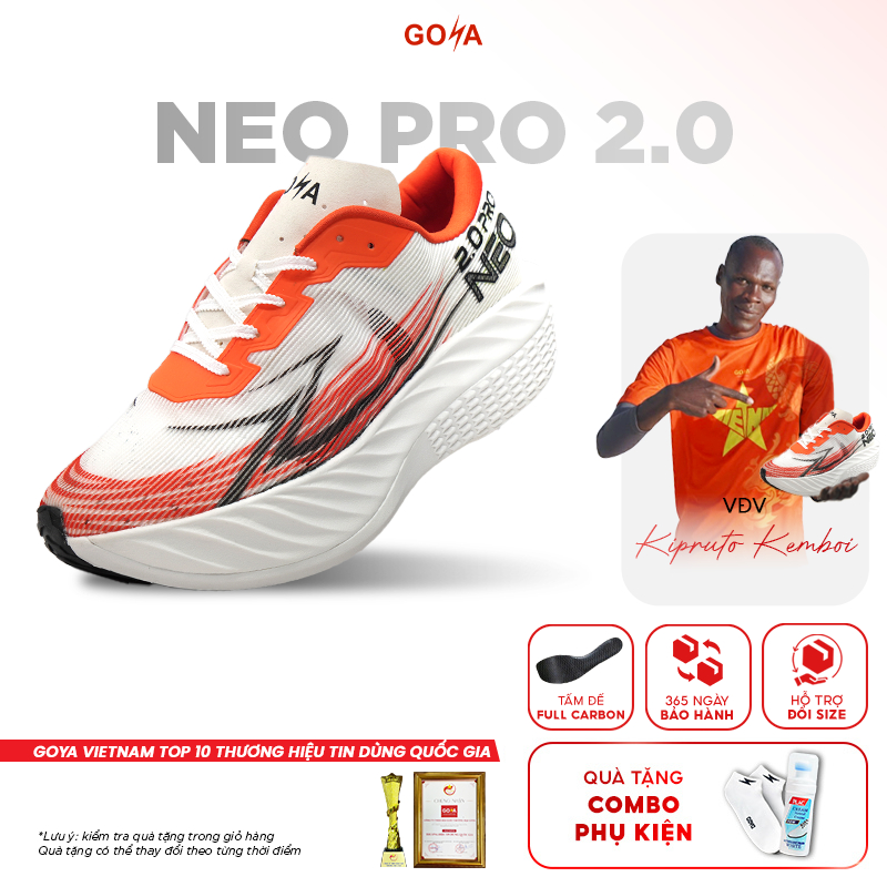 [New] [Bản Nâng Cấp] Giày Chạy Bộ Full Tấm Carbon Nam Nữ GOYA NEO PRO 2.0 Năm 2026 - Phát Quang, Trợ