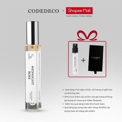 Tinh dầu thơm nữ CODEDECO Midnight Rose 10ml dạng xịt - Bí ẩn, Đằm thắm, Hấp dẫn