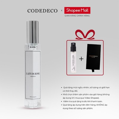 Tinh dầu thơm nữ CODEDECO Lady De Rose 10ml dạng xịt - Ngọt ngào, Sang Trọng