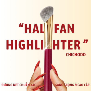 Cọ Đánh Highlight/Khối Mũi/Bắt sáng vùng chữ T CHICHODO Half Fan Highlighter C127