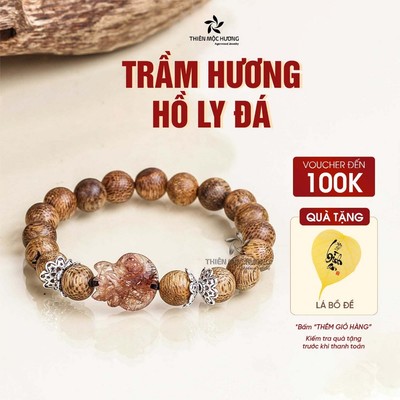 Vòng tay trầm hương Hồ Ly - Thiên Mộc Hương - Trầm Tốc 12 - 14 năm - May mắn tình duyên - Hạnh phúc