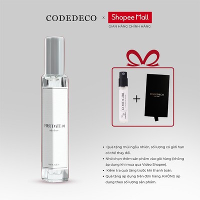 Tinh dầu thơm unisex CODEDECO First Date 01 dạng xịt 10ml - Quyến rũ, Ngọt ngào, Sang trọng