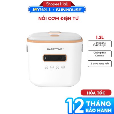 Nồi Cơm Điện Tử Sunhouse Happytime HTD8810 1.2L, Hàng Chính Hãng, 6 Chức Năng Nấu - JoyMall