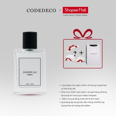 Tinh dầu thơm nữ CODEDECO Jasmin 221 Thanh lịch, Nhẹ nhàng, Sang trọng 50ml