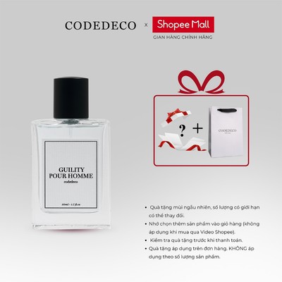 Tinh dầu thơm nam CODEDECO Guility Pour Homme 50ml - Mạnh mẽ, Trưởng thành, Nam Tính