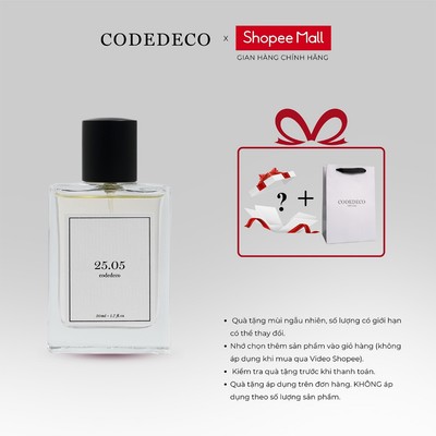 Tinh dầu thơm nữ CODEDECO 25.05 50ml - Dịu mát, Tươi mới, Ngọt ngào