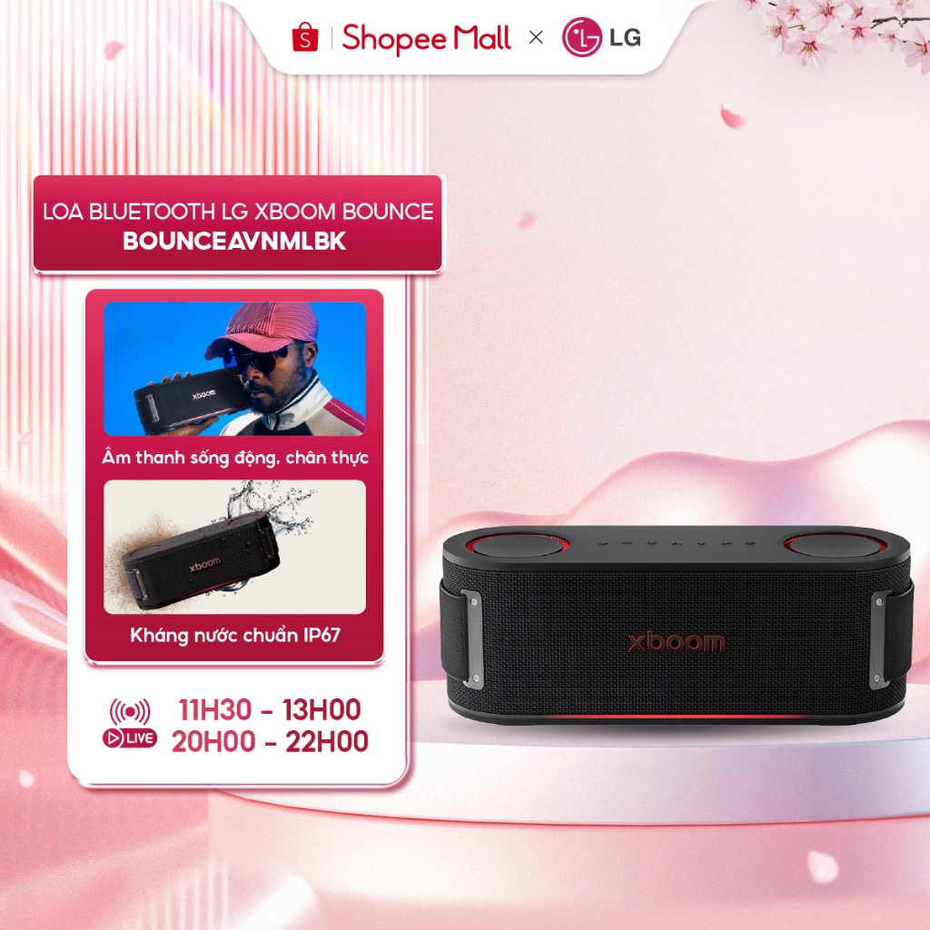Loa Bluetooth LG xboom Bounce - BOUNCE.AVNMLBK, Loa bluetooth đa chế độ, Bảo hành Chính hãng 12 Thán