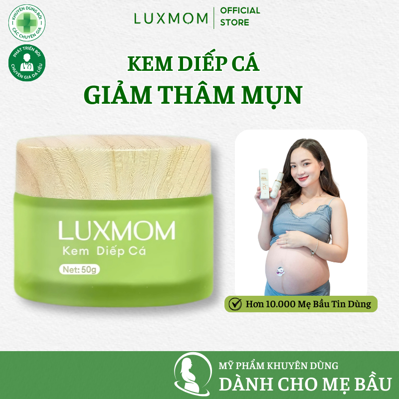 Kem Dưỡng Luxmom Kem Diếp Cá Ngăn Mụn Dưỡng Ẩm, Mờ Thâm Dưỡng Trắng Phù Hơp Mẹ Bầu