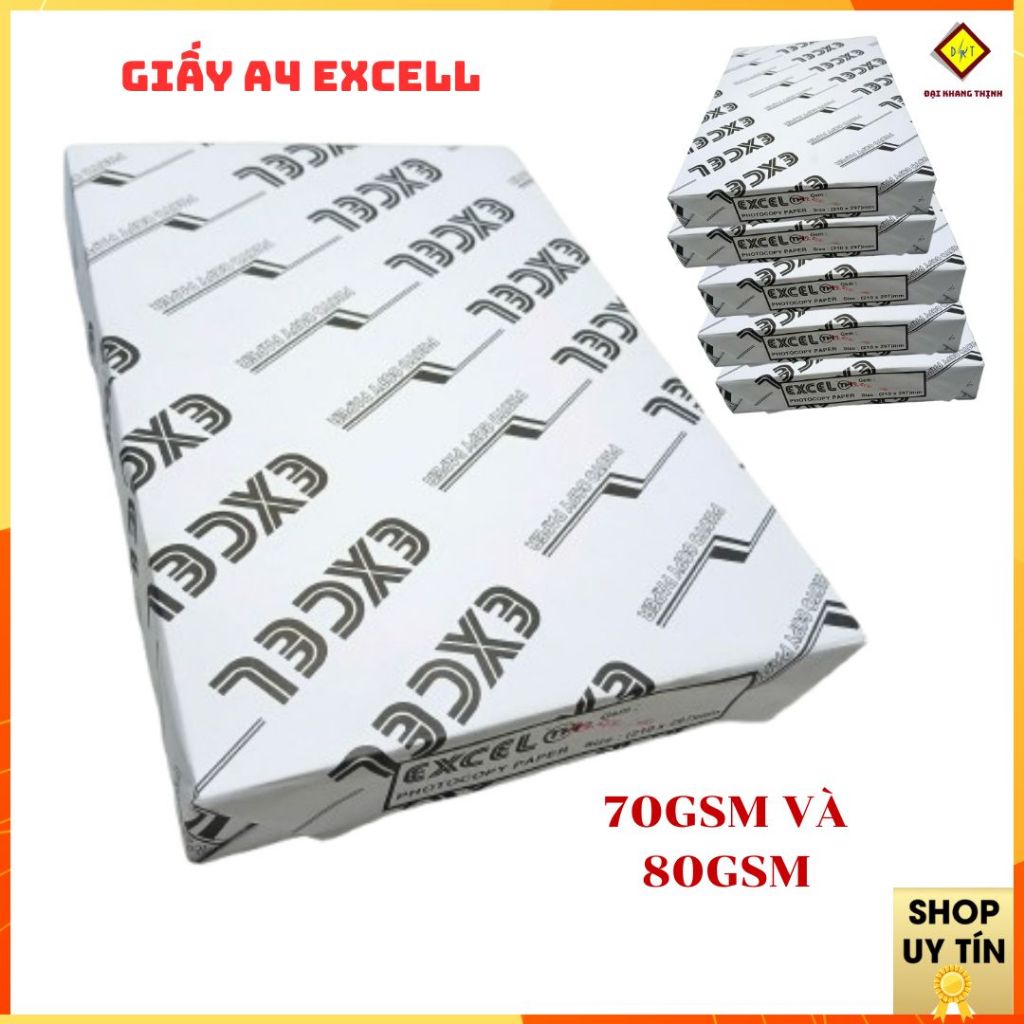Giấy A4 Excel độ dày 70gsm và 80gsm giấy in giá rẻ cho văn phòng photocopy