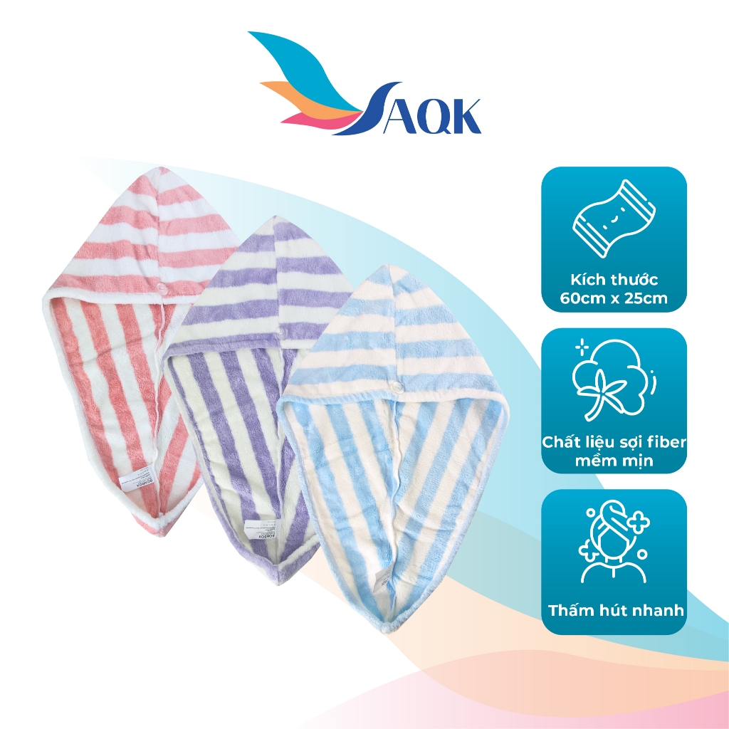 Khăn gội đầu quấn tóc BONBOX 60x25 cm BT10- Hàng chính hãng