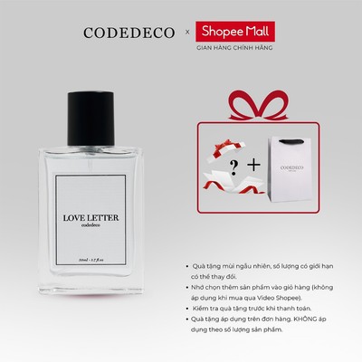 Tinh dầu nước hoa nữ CODEDECO Love Letter 50ml Ngọt ngào, Quyến rũ, Nhẹ nhàng