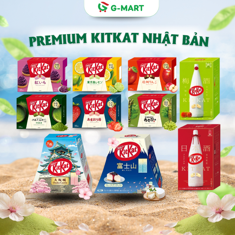 PREMIUM KITKAT- Hộp Quà Kitkat Tết Nhiều Vị Socola, Matcha, Wasabi Nhật Bản