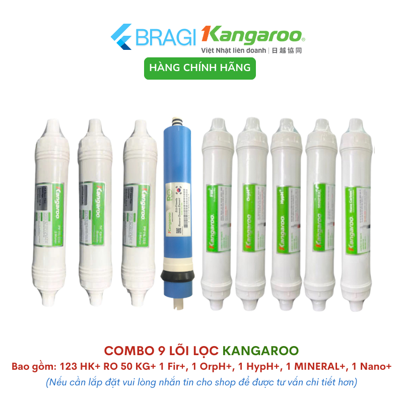 Combo 9 lõi lọc Kangaroo Hydrogen dành cho model KG100HI,KGHP66