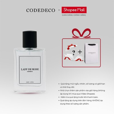 Tinh dầu nước hoa nữ CODEDECO Lady De Rose 50ml - Sang trọng, Ngọt ngào, Quyến rũ