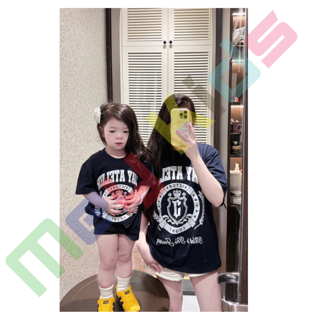 Áo Thun Gia Đình Jayjay Cho Mẹ Và Bé MeyKids , Áo Phông Form Xuông Unisex Co Giãn Thấm Hút Mồ Hôi