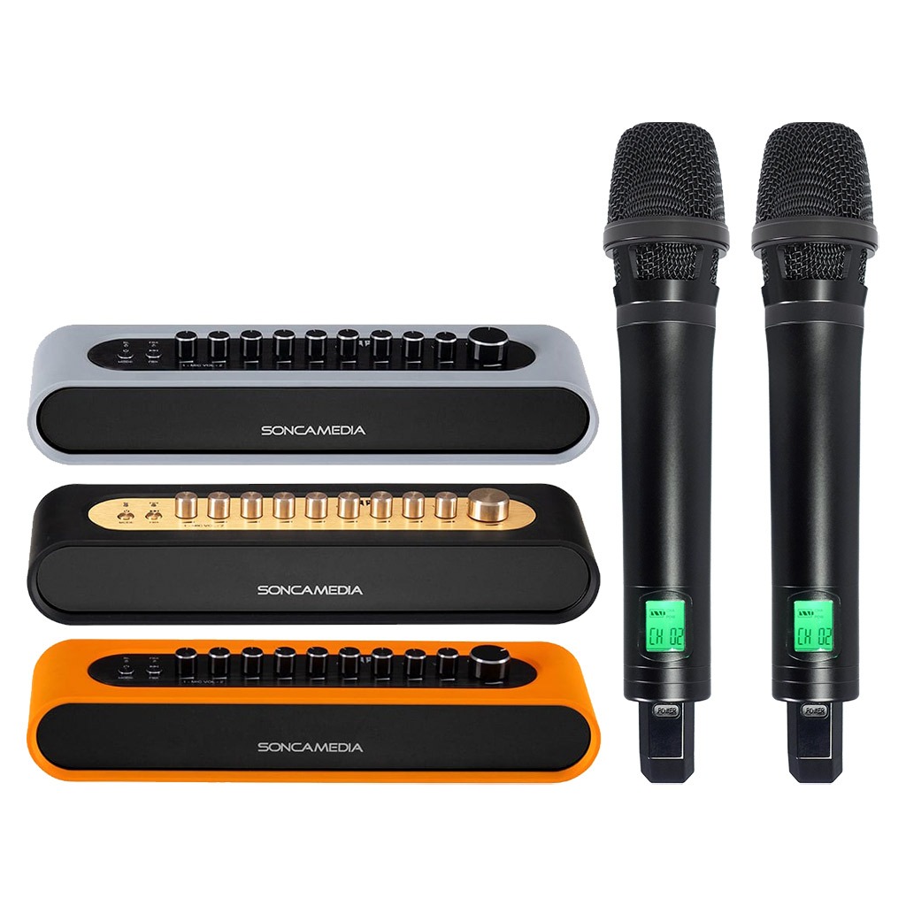 Micro Kèm Vang Acnos Mi36, Chống Hú FBX, Echo, Reverb DSP, Bluetooth 5.0, HDMI ARC, Optical, AUX, Gu