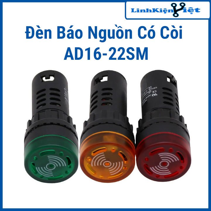 Đèn Báo Nguồn Có Còi AD16-22SM 24VDC
