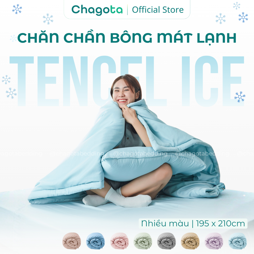 [Giá Tốt] Chăn Chần Bông Lụa Silk Ice Chagota Bedding Mát Lạnh Kháng Khuẩn Chần Bông Microfiber