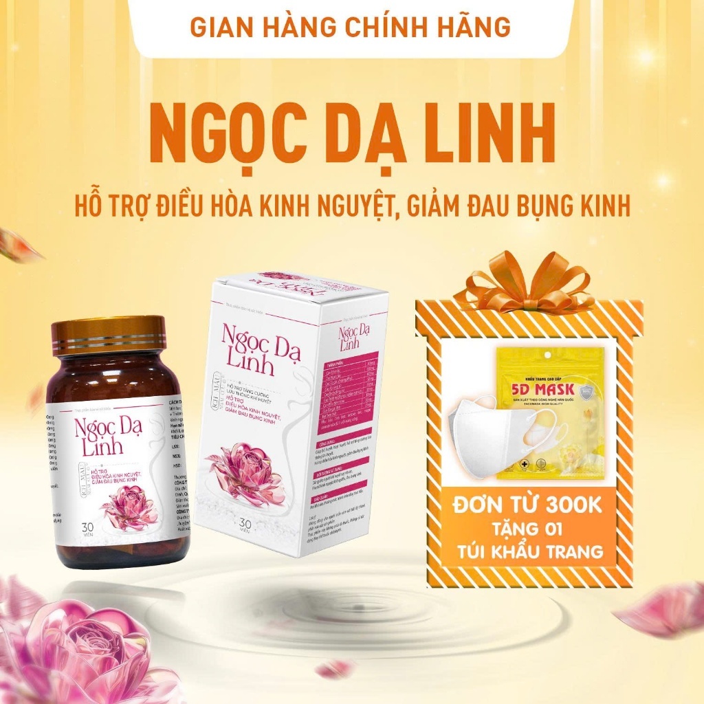 (CHÍNH HÃNG)Ngọc Dạ Linh - Hỗ trợ Giảm Đau Bụng Kinh, Điều Hòa Kinh Nguyệt, Hoạt Huyết, Bổ Huyết (Hộp 30 Viên)