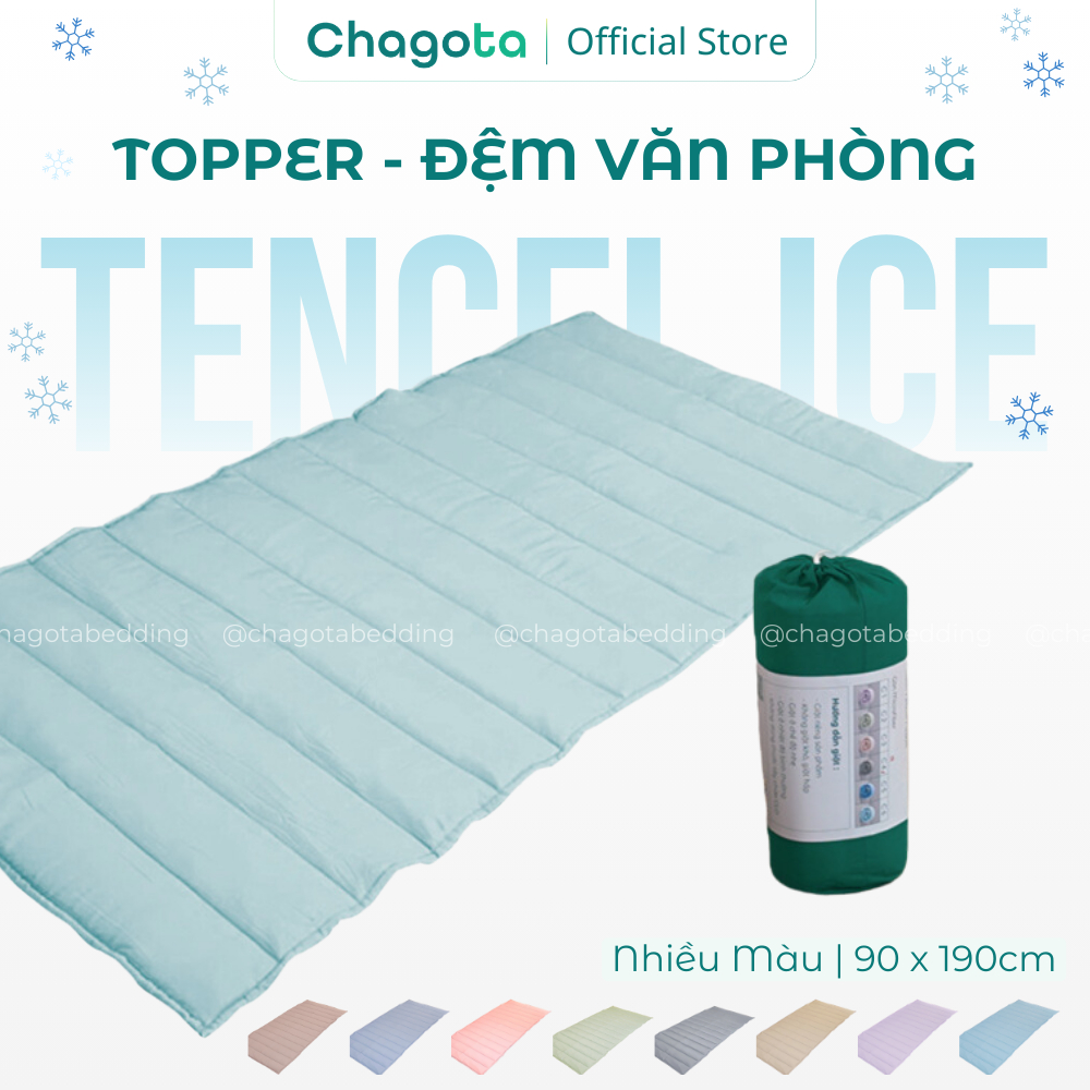 Đệm Topper Silk Ice Văn Phòng CHAGOTA 90x190cm, Chần Gòn Microfiber, Kèm Túi Gấp Gọn Tiện Nghi, Đẹp 