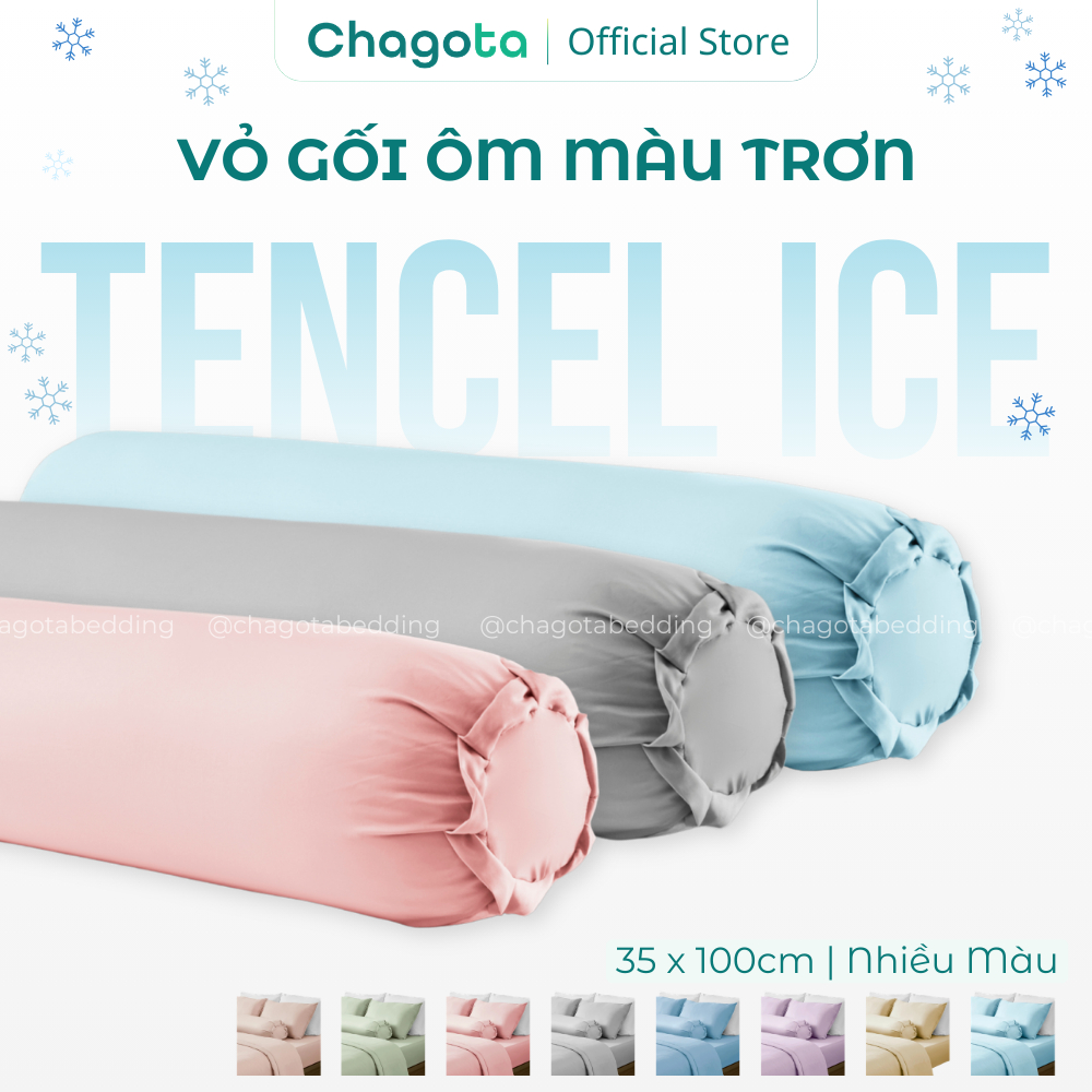 Vỏ gối ôm Silk Ice mát lạnh Chagota Bedding 35x100cm cao cấp thoáng khí kháng khuẩn