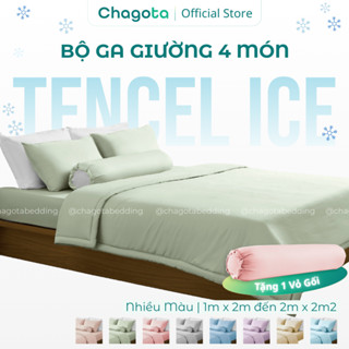 Bộ Chăn Ga Gối Lụa Silk Ice Size 1m2x2m đến 2mx2m2 Mát Lạnh Chagota Bedding Nhiều Màu Cao Cấp Thoáng Mát