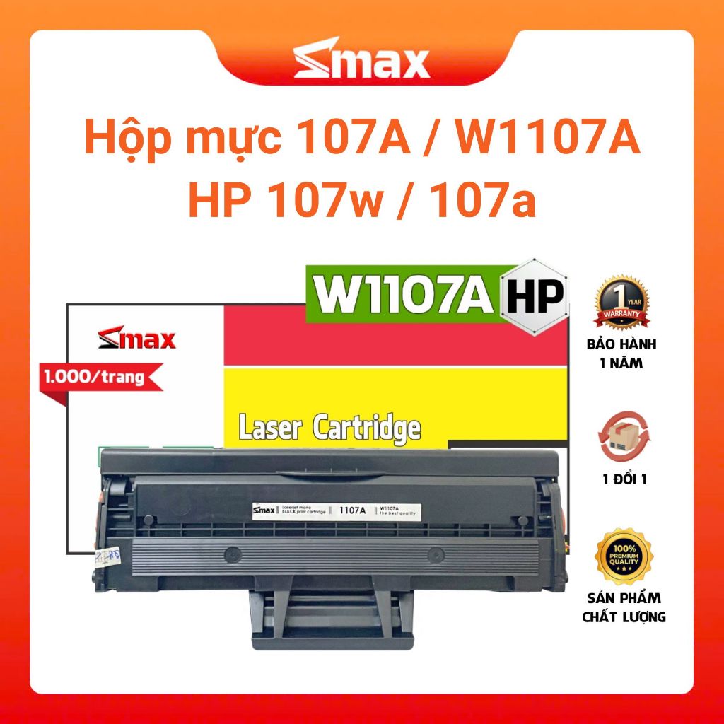 Hộp mực máy HP 107a / 107w mã W1107A || Smax