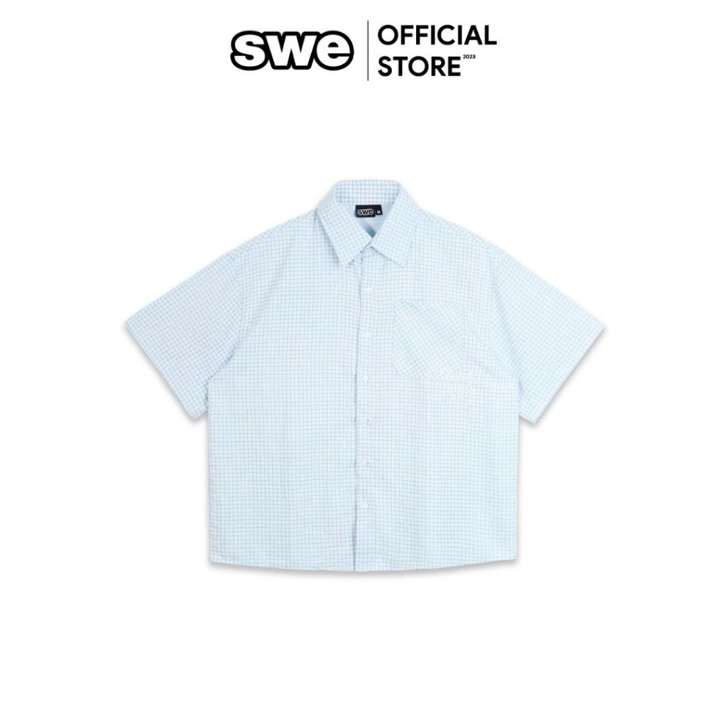 Áo Shirt UNISEX NAM/NỮ Local Brand SWE GRID WORK SHIRT - BLUE