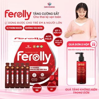 Ống bổ sung sắt acid folic không tanh, không táo bón Ferolly Dân Khang cho mẹ bầu và người thiếu máu