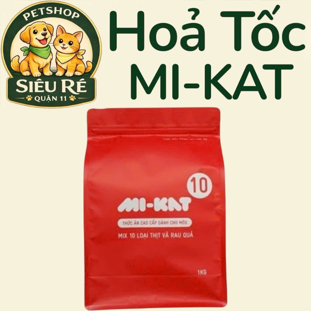 [GÓI 1KG] HẠT MI-KAT CHO MÈO GÓI 1KG - VIỆT NAM -