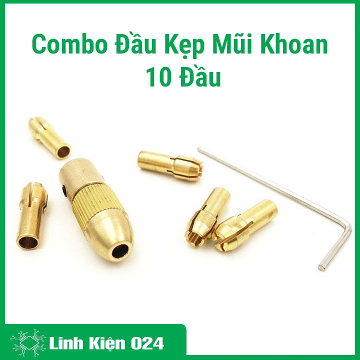 Combo Đầu Kẹp Mũi Khoan 10 Đầu
