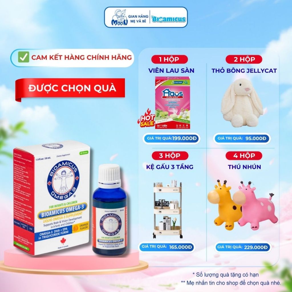 BioAmicus DHA 30mL -Bioamicus omega 3 bổ sung dha giúp bé thông minh ,mắt sáng khỏe hương.