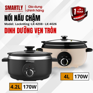 Nồi nấu chậm Lock&King LK-4026 4L - Gốm Ceramic, nấu ngon như cơm quê